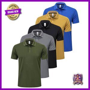 Performance Polo Shirt Quick Dry Moisture Wicking Athletic Golf